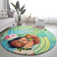 Hawaii Father's Day Round Carpet Happy Father And Child