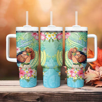 Personalised Hawaii Father's Day Tumbler With Handle Happy Father And Child