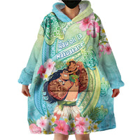 Personalised Hawaii Father's Day Wearable Blanket Hoodie Happy Father And Child