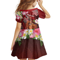 Personalised New Zealand Father's Day Family Matching Off Shoulder Short Dress and Hawaiian Shirt Happy Father And Child