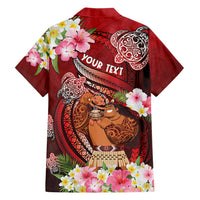 Personalised New Zealand Father's Day Family Matching Short Sleeve Bodycon Dress and Hawaiian Shirt Happy Father And Child DT04 - Polynesian Pride