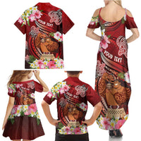 Personalised New Zealand Father's Day Family Matching Summer Maxi Dress and Hawaiian Shirt Happy Father And Child DT04 - Polynesian Pride