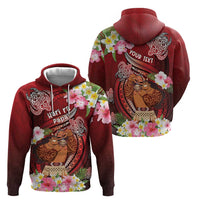 Personalised New Zealand Father's Day Zip Hoodie Happy Father And Child