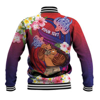 Personalised Samoa Father's Day Baseball Jacket Happy Father And Child