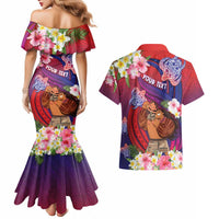 Personalised Samoa Father's Day Couples Matching Mermaid Dress and Hawaiian Shirt Happy Father And Child