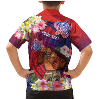 Personalised Samoa Father's Day Family Matching Mermaid Dress and Hawaiian Shirt Happy Father And Child