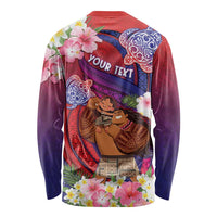 Personalised Samoa Father's Day Long Sleeve Shirt Happy Father And Child