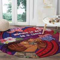 Samoa Father's Day Round Carpet Happy Father And Child