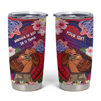 Personalised Samoa Father's Day Tumbler Cup Happy Father And Child DT04 Red - Polynesian Pride