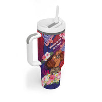 Personalised Samoa Father's Day Tumbler With Handle Happy Father And Child DT04 - Polynesian Pride