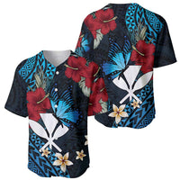 Hawaii Butterfly Baseball Jersey Kanaka Maoli Mix Hibiscus DT04 - Polynesian Pride