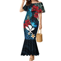 Hawaii Butterfly Mermaid Dress Kanaka Maoli Mix Hibiscus