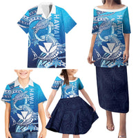 Hawaii Family Matching Puletasi and Hawaiian Shirt Turtle With Hammerhead Shark Oceanic DT04 - Polynesian Pride