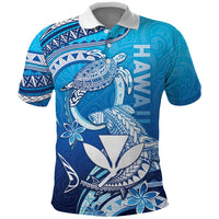 Hawaii Polo Shirt Turtle With Hammerhead Shark Oceanic
