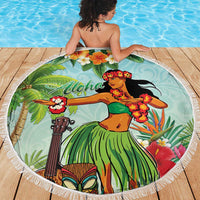 Hawaii Lei Day Beach Blanket Hula Girl With Tropical Forest DT04 - Polynesian Pride