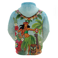 Hawaii Lei Day Hoodie Hula Girl With Tropical Forest