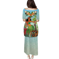 Hawaii Lei Day Puletasi Hula Girl With Tropical Forest DT04 - Polynesian Pride