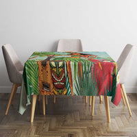 Hawaii Lei Day Tablecloth Hula Girl With Tropical Forest DT04 - Polynesian Pride