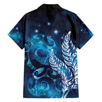 New Zealand Matariki Family Matching Off Shoulder Maxi Dress and Hawaiian Shirt Maori Koru Mix Silver Fern