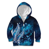 New Zealand Matariki Kid Hoodie Maori Koru Mix Silver Fern