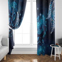 New Zealand Matariki Window Curtain Maori Koru Mix Silver Fern