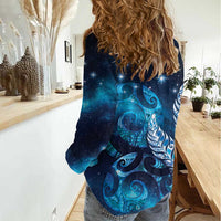 New Zealand Matariki Women Casual Shirt Maori Koru Mix Silver Fern DT04 - Polynesian Pride