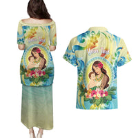 Personalised Hawaii Mother's Day Couples Matching Puletasi and Hawaiian Shirt I Love You Mom DT04 - Polynesian Pride