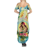 Personalised Hawaii Mother's Day Family Matching Summer Maxi Dress and Hawaiian Shirt I Love You Mom DT04 - Polynesian Pride