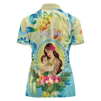 Personalised Hawaii Mother's Day Women Polo Shirt I Love You Mom
