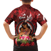 Personalised New Zealand Mother's Day Family Matching Long Sleeve Bodycon Dress and Hawaiian Shirt I Love You Mom DT04 - Polynesian Pride
