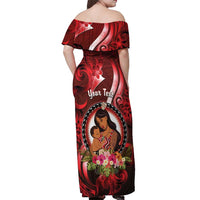 Personalised New Zealand Mother's Day Off Shoulder Maxi Dress I Love You Mom