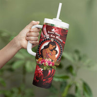 Personalised New Zealand Mother's Day Tumbler With Handle I Love You Mom DT04 - Polynesian Pride
