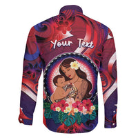 Personalised Samoa Mother's Day Family Matching Off Shoulder Maxi Dress and Hawaiian Shirt I Love You Mom