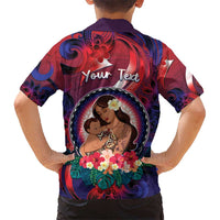 Personalised Samoa Mother's Day Kid Hawaiian Shirt I Love You Mom