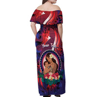 Personalised Samoa Mother's Day Off Shoulder Maxi Dress I Love You Mom DT04 - Polynesian Pride