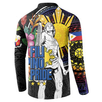 Filipinos Lapu-Lapu Hero Philippines Button Sweatshirt Hibiscus Flowers Style