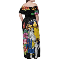 Filipinos Lapu-Lapu Hero Philippines Family Matching Off Shoulder Maxi Dress and Hawaiian Shirt Hibiscus Flowers Style