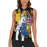 Filipinos Lapu-Lapu Hero Philippines Women Sleeveless Polo Shirt Hibiscus Flowers Style