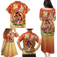 Personalised Tonga Mother's Day Family Matching Puletasi and Hawaiian Shirt I Love You Mom