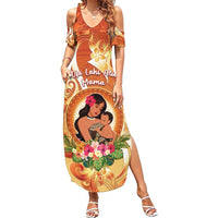 Personalised Tonga Mother's Day Family Matching Summer Maxi Dress and Hawaiian Shirt I Love You Mom