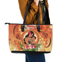 Tonga Mother's Day Leather Tote Bag I Love You Mom