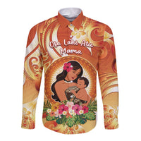 Personalised Tonga Mother's Day Long Sleeve Button Shirt I Love You Mom
