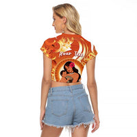 Personalised Tonga Mother's Day Raglan Cropped T Shirt I Love You Mom