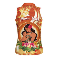 Personalised Tonga Mother's Day Women Sleeveless Polo Shirt I Love You Mom