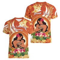 Personalised Tonga Mother's Day Women V-Neck T-Shirt I Love You Mom