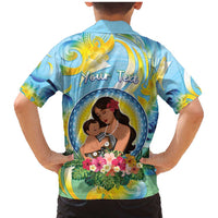 Personalised Fiji Mother's Day Family Matching Mermaid Dress and Hawaiian Shirt I Love You Mom
