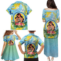 Personalised Fiji Mother's Day Family Matching Puletasi and Hawaiian Shirt I Love You Mom