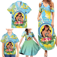 Personalised Fiji Mother's Day Family Matching Summer Maxi Dress and Hawaiian Shirt I Love You Mom