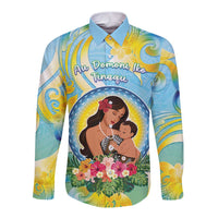 Personalised Fiji Mother's Day Long Sleeve Button Shirt I Love You Mom