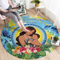Fiji Mother's Day Round Carpet I Love You Mom